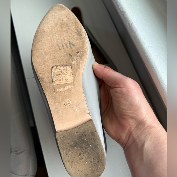 JCREW Powder Blue 100% Leather Slides Size 6 - Picture 2 of 4